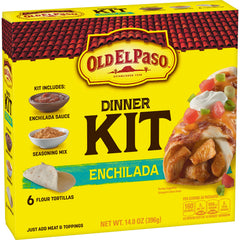 Old El Paso front packaging showing kit contents and convenience