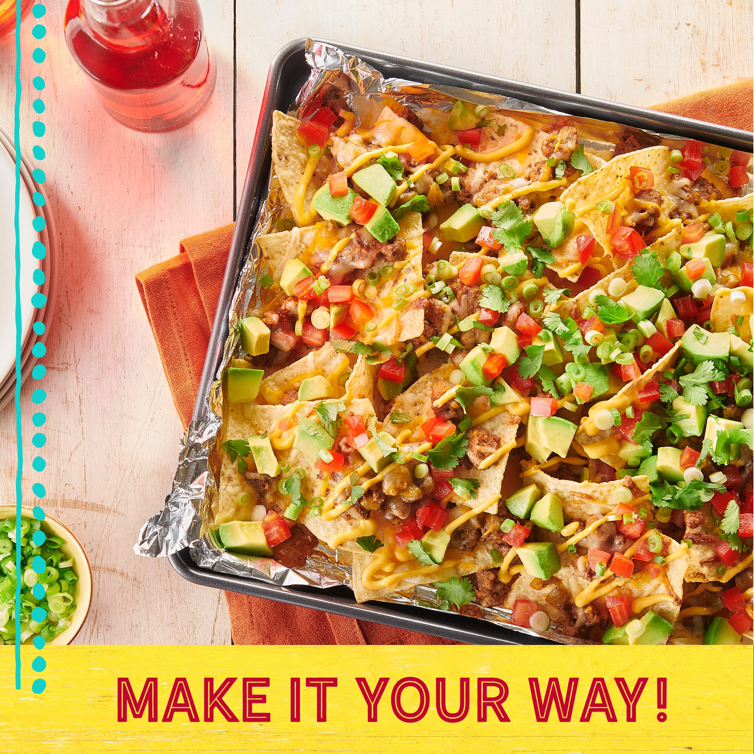 Old El Paso seasoned ground beef in tacos ready to serve, crowd-pleasing taste