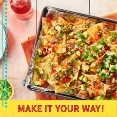 Old El Paso seasoned ground beef in tacos ready to serve, crowd-pleasing taste