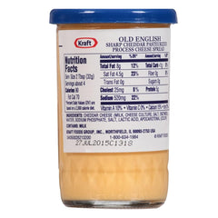 Old English jar open beside crackers demonstrating quick serving and snacking convenience