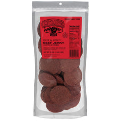Old Trapper front packaging showing 21 oz bag and spicy label with clear view benefit