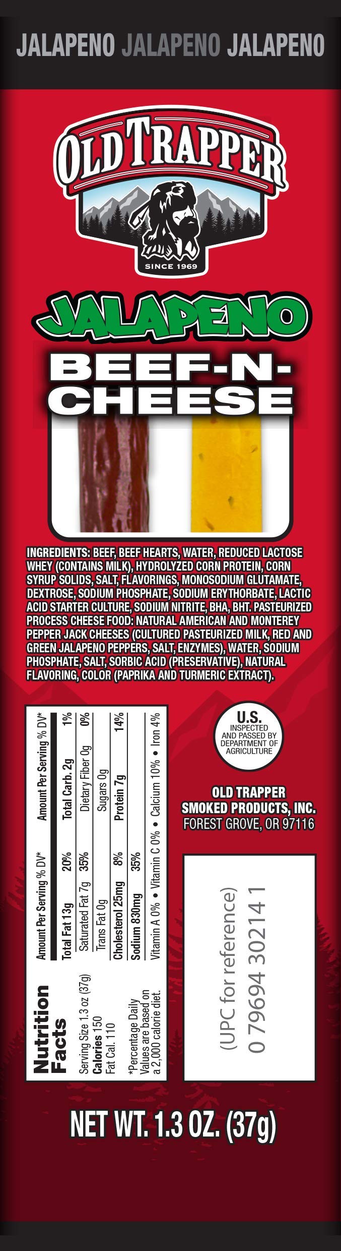 Old Trapper snack in backpack on hike for portable protein boost