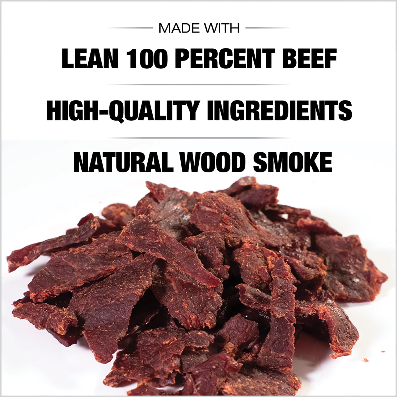 Old Trapper jerky served on wooden board illustrating portion size and appeal