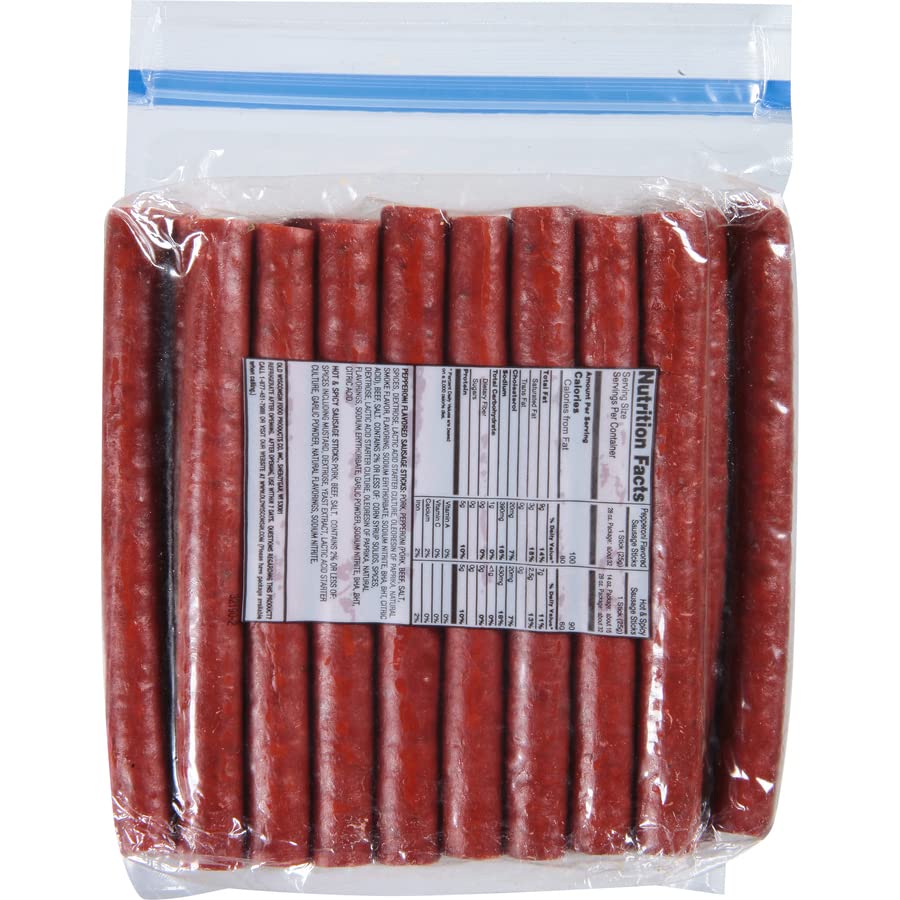 Old Wisconsin close-up texture of sausage stick highlighting hardwood-smoked flavor and quality