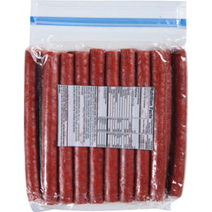 Old Wisconsin close-up texture of sausage stick highlighting hardwood-smoked flavor and quality