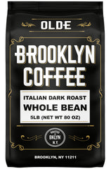 OLDE BROOKLYN COFFEE front packaging showing brand and roast, highlighting freshness