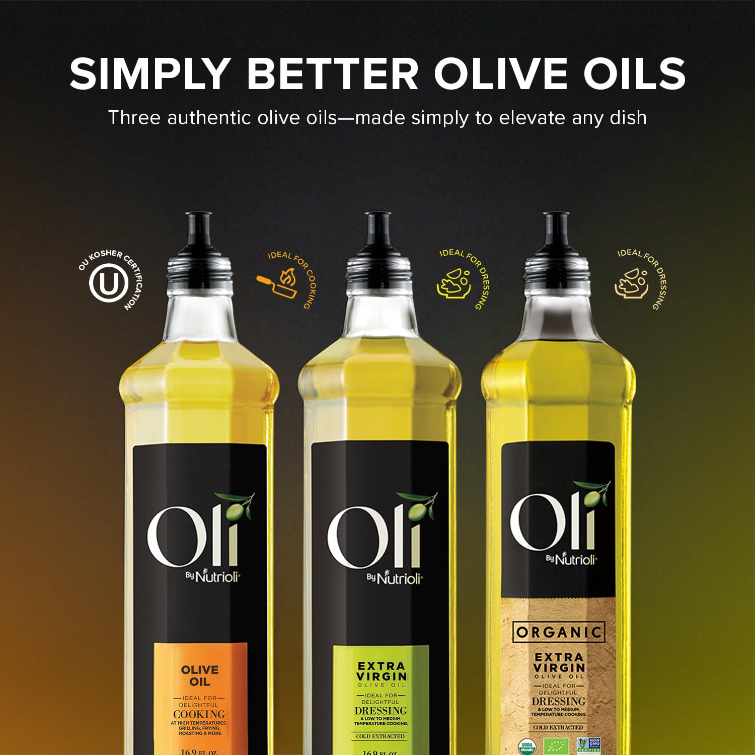 Oli by Nutrioli drizzled over salad demonstrating fresh finishing and flavor