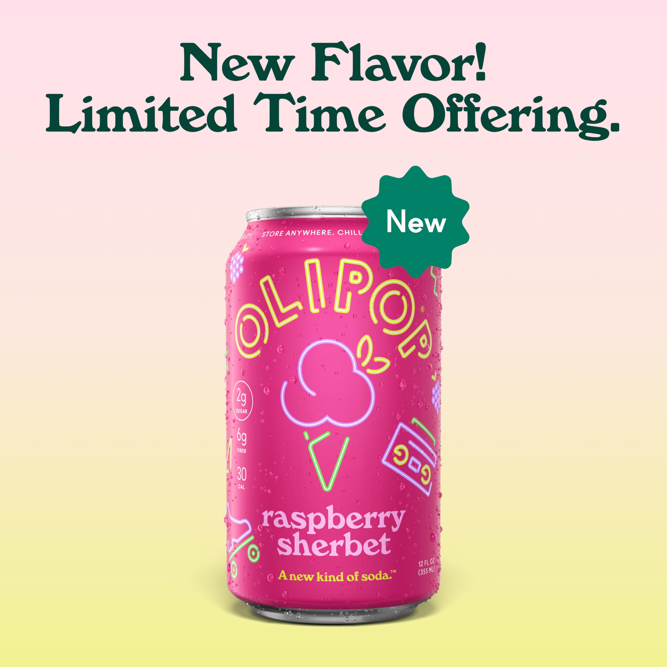 OLIPOP close-up of can top and pull-tab highlighting quality finish