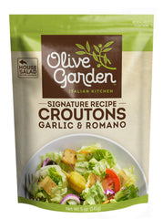 Olive Garden croutons front packaging showing brand and resealable bag for convenience