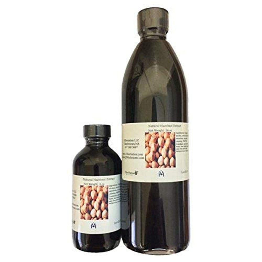 OliveNation hazelnut extract front label showing bottle and clear usage cues