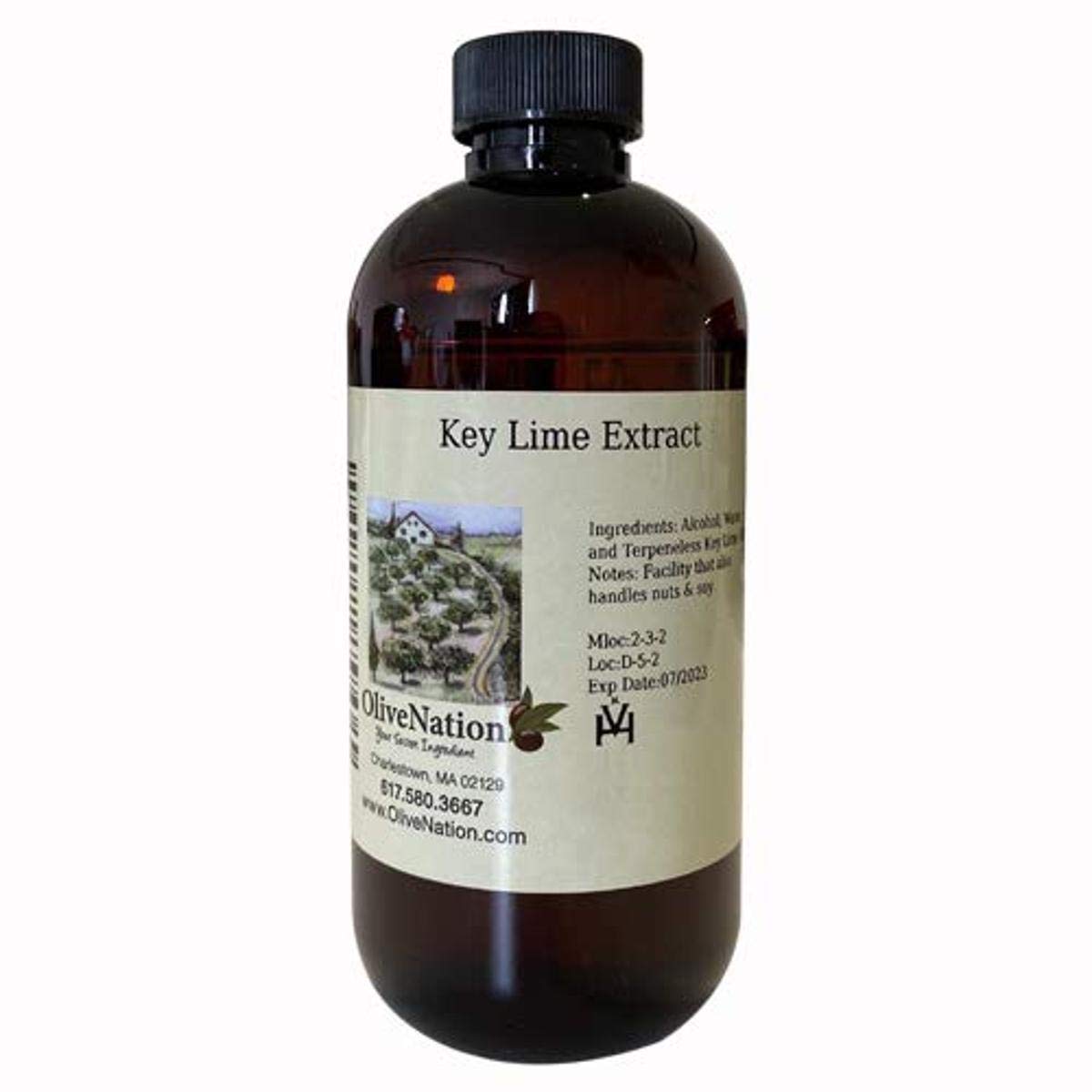 OliveNation key lime extract bottle front view showing label and concentrated citrus flavor