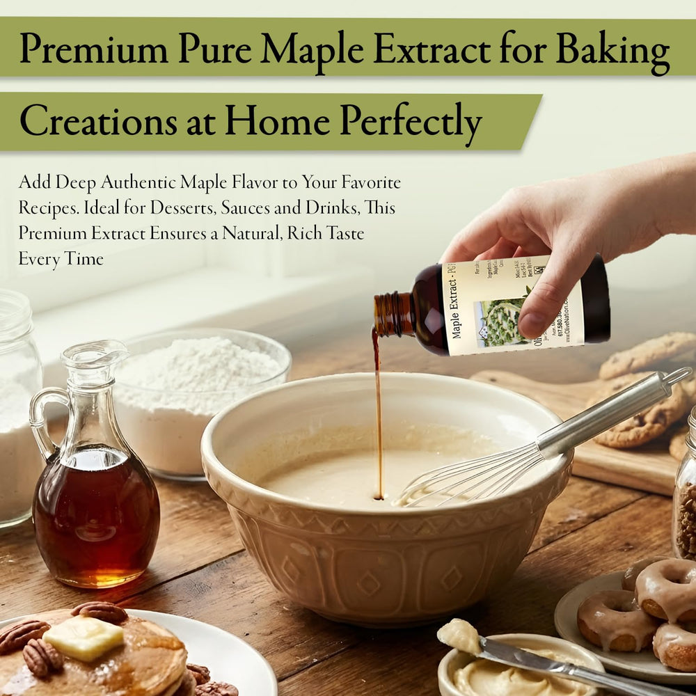 OliveNation bottle on counter with baking ingredients to inspire recipe versatility