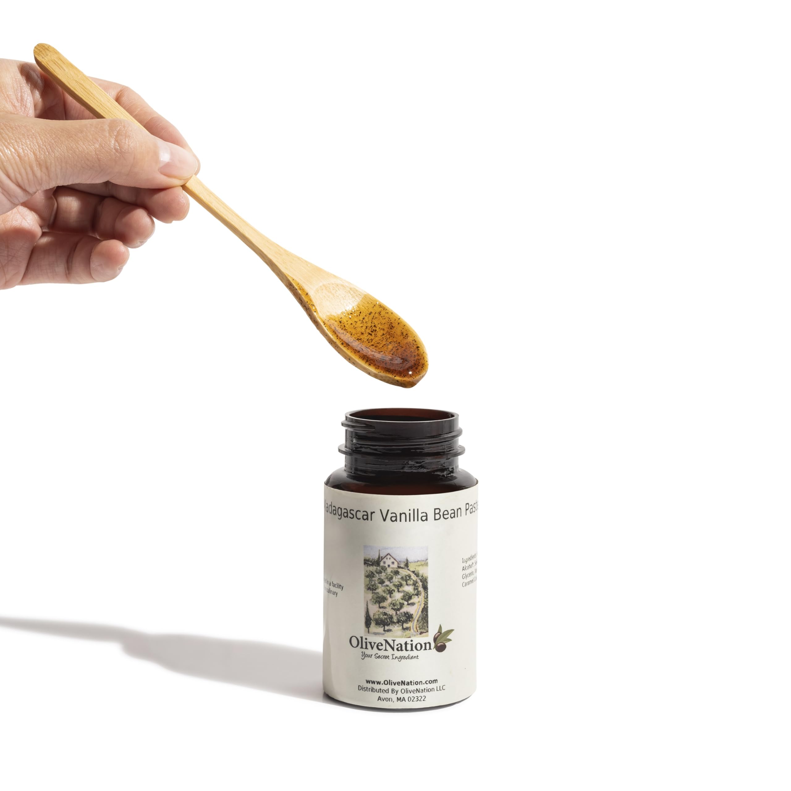 OliveNation jar open revealing thick paste texture for straightforward measuring