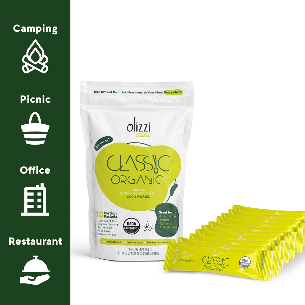 Olizzi close-up of pouch material and tear notch, highlights secure freshness