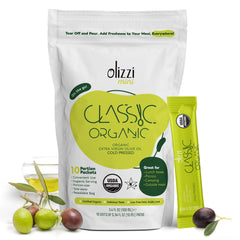 Olizzi front packaging showing single-serve sachets and convenience
