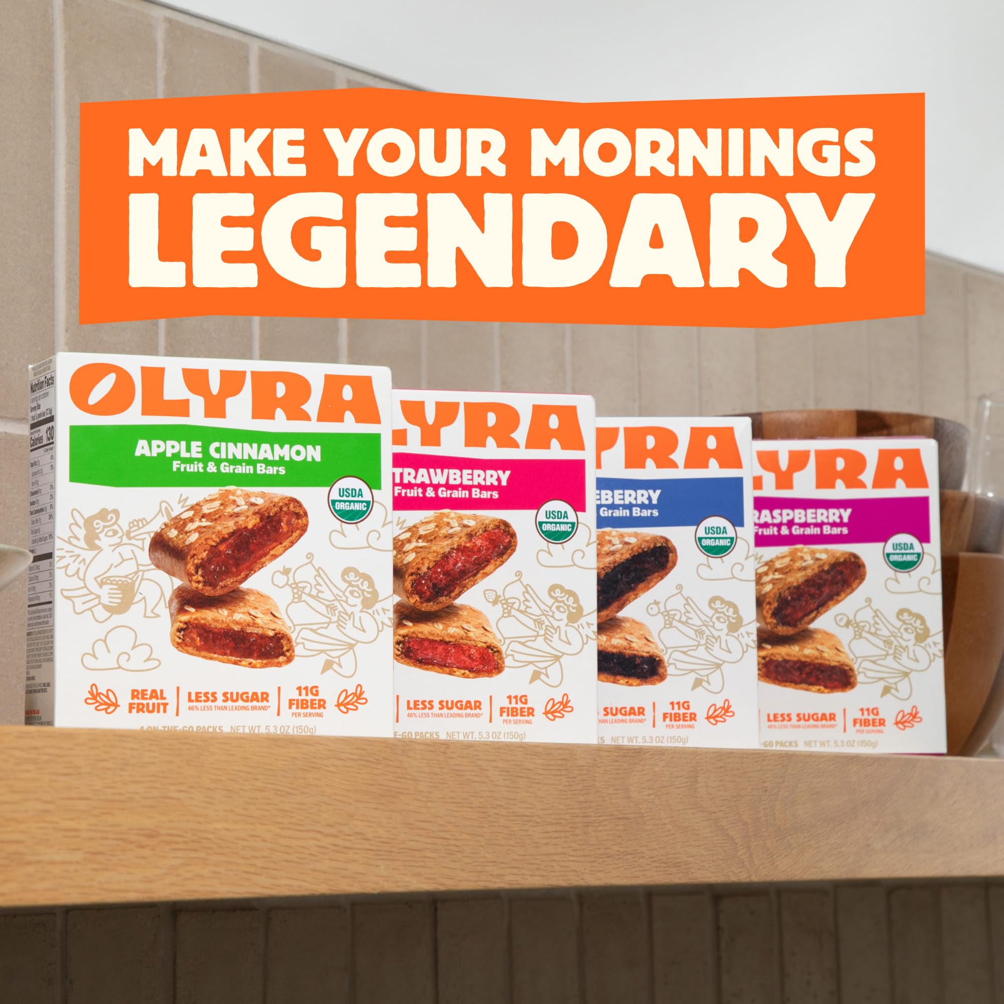 Olyra blueberry bar served with yogurt for a balanced snack benefit