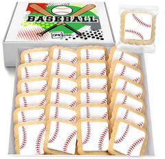 OMCookie front view of individually wrapped baseball cookies ready for parties and favors