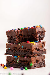 OMCookie close-up of fudgy brownie texture highlighting moist chocolate center