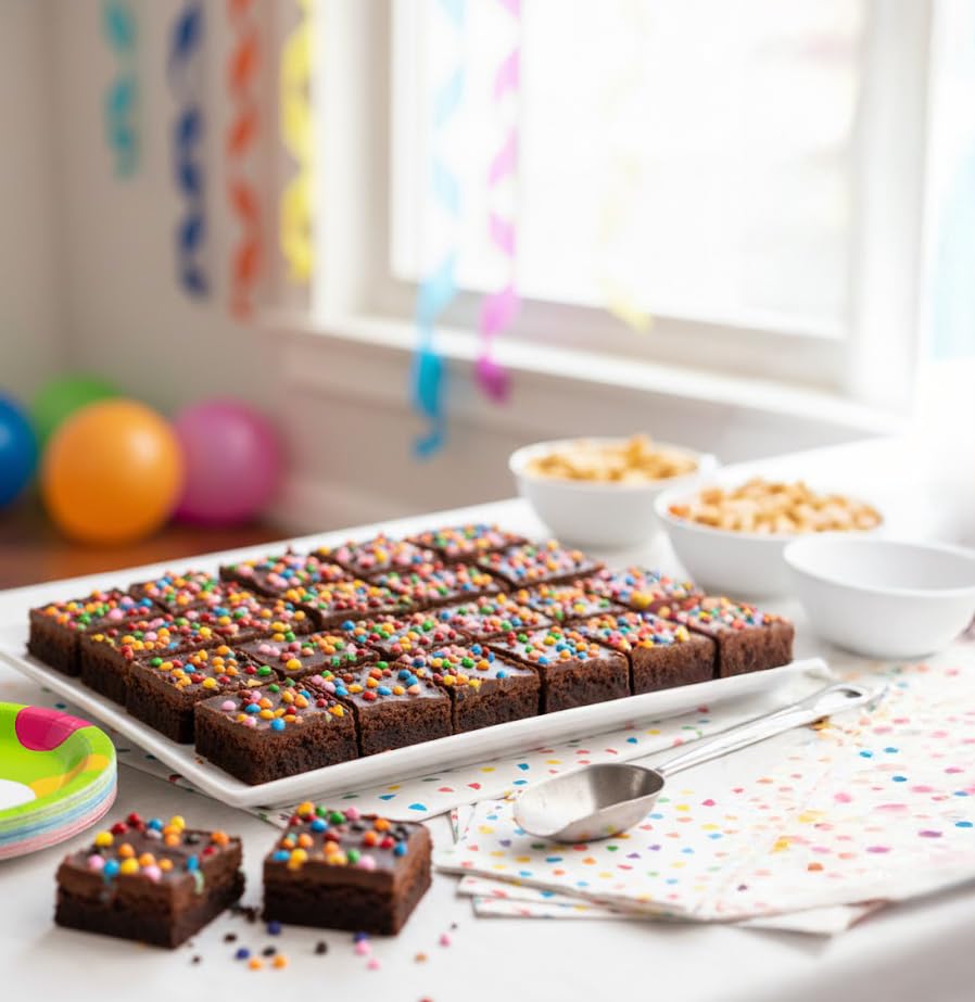 OMCookie brownies plated for serving, ideal for parties and sharing