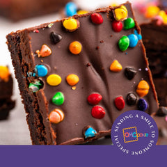 OMCookie individually wrapped brownie emphasizing freshness and easy sharing