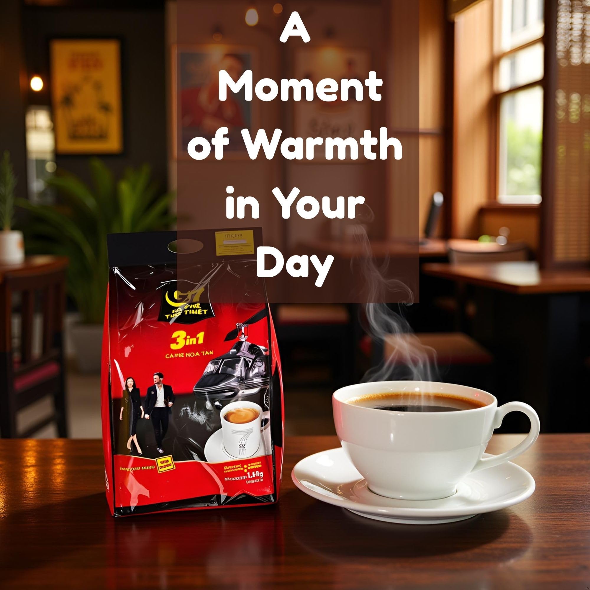 OMURA stick poured into cup with hot water showing fast dissolve benefit