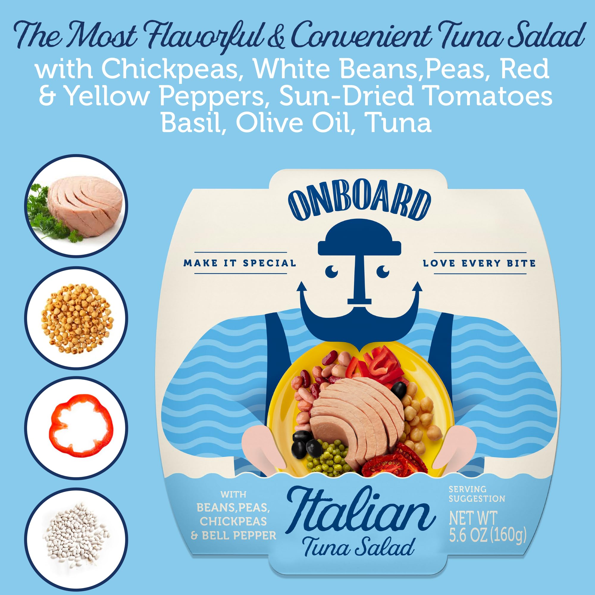ONBOARD mixed into pasta demonstrating a simple Mediterranean-style dinner