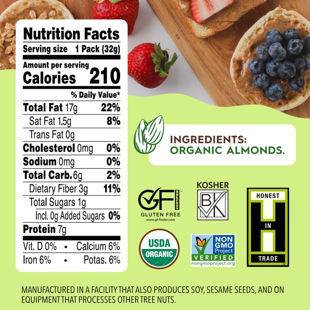 Once Again packet beside an apple to show size and portion control benefit