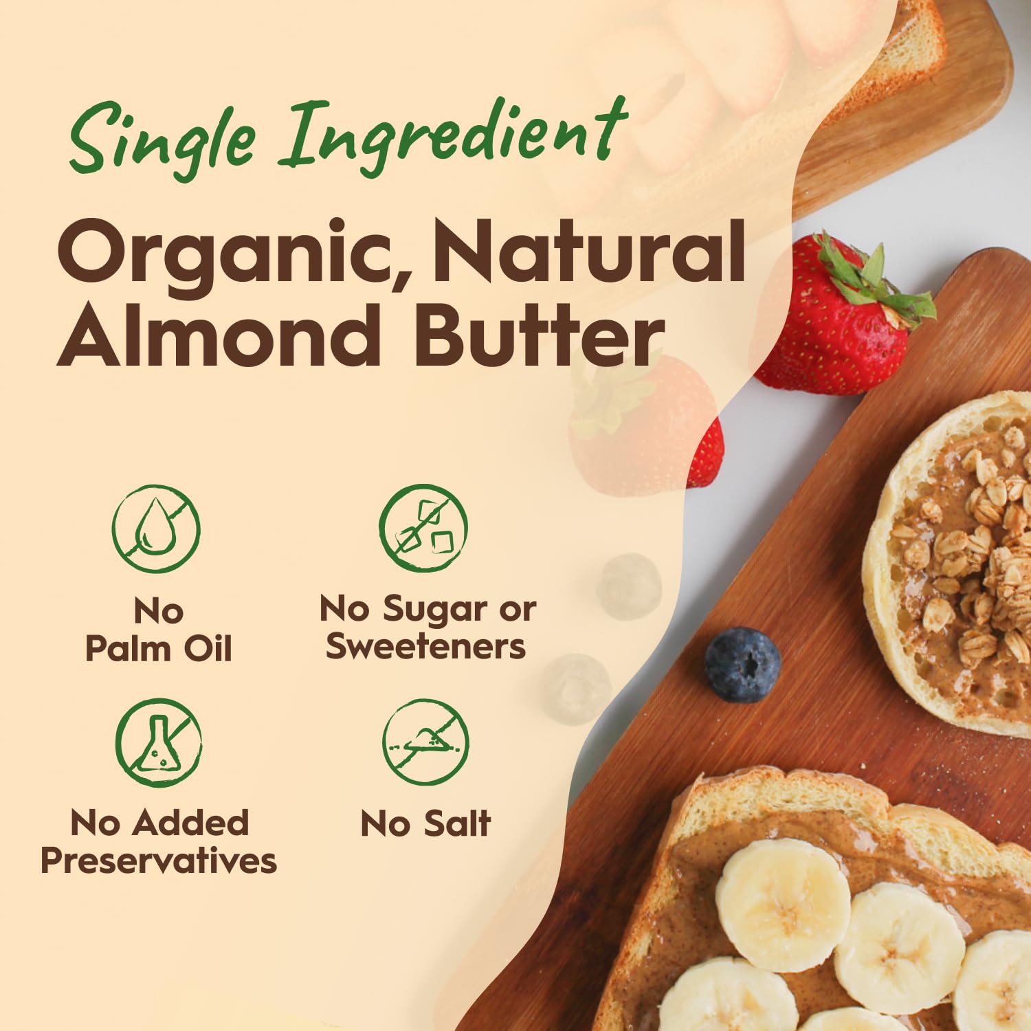 Once Again spoonful of almond butter demonstrating smooth spreadability and richness
