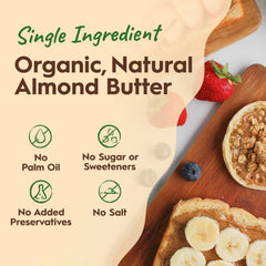 Once Again spoonful of almond butter demonstrating smooth spreadability and richness