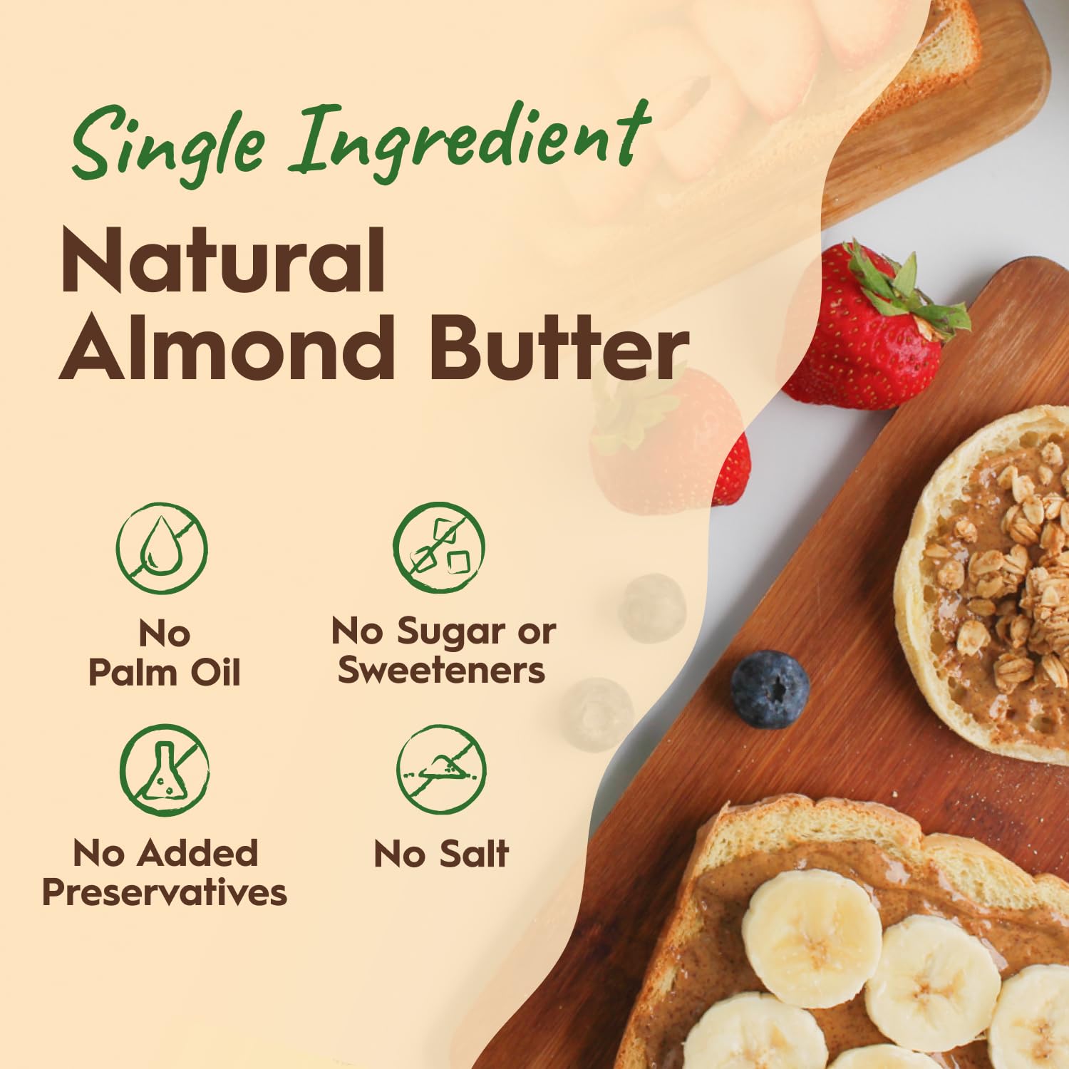 Once Again close-up of creamy almond butter texture highlighting smooth spreadability benefit