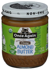 Once Again front jar showing label and organic claim for clear purchase decision