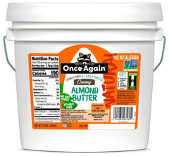 Once Again front of 9 lb bucket showing label and size, clear product identity benefit
