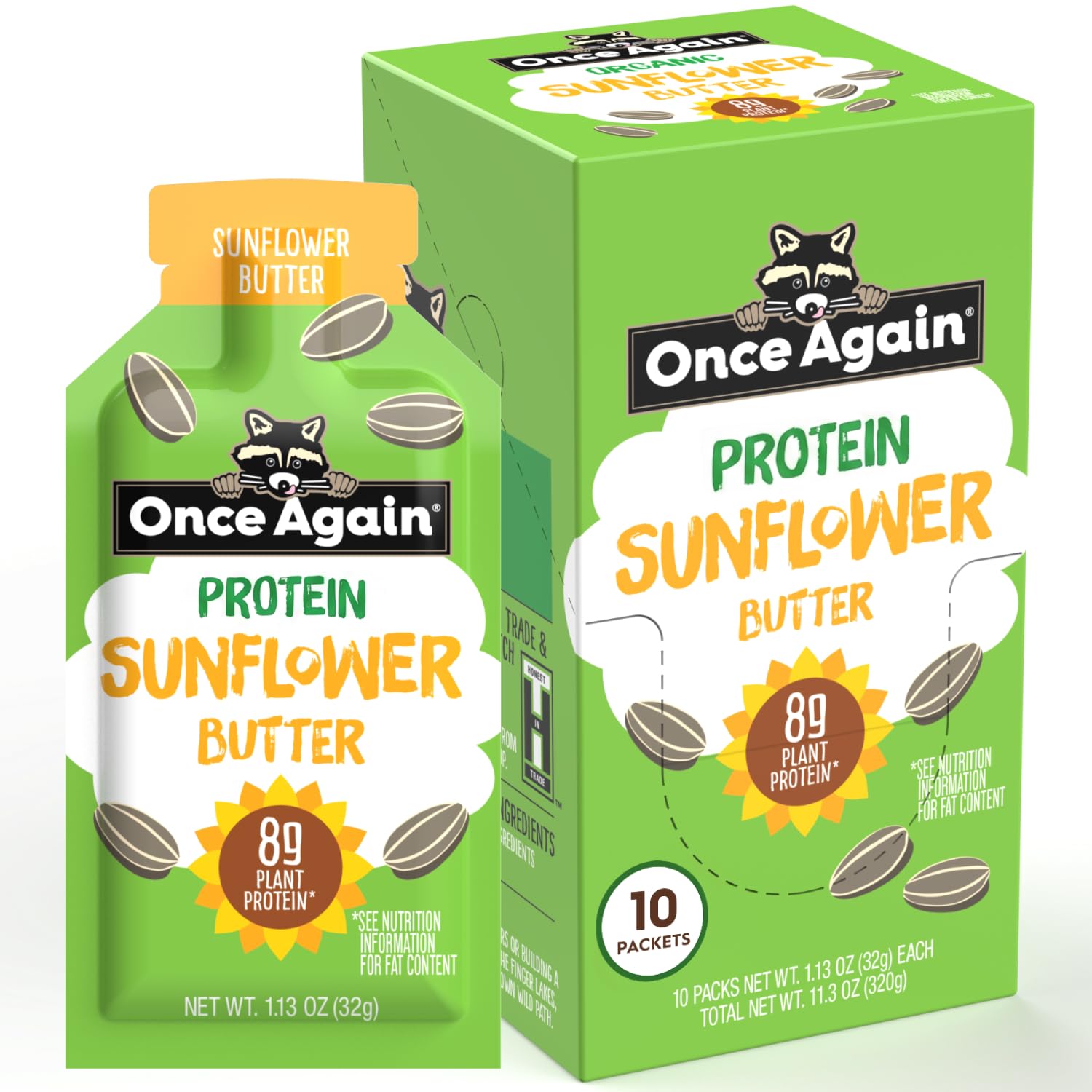 Once Again front packaging showing organic protein benefit