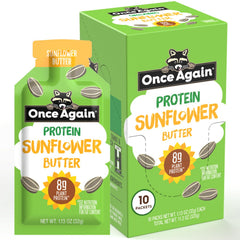 Once Again front packaging showing organic protein benefit