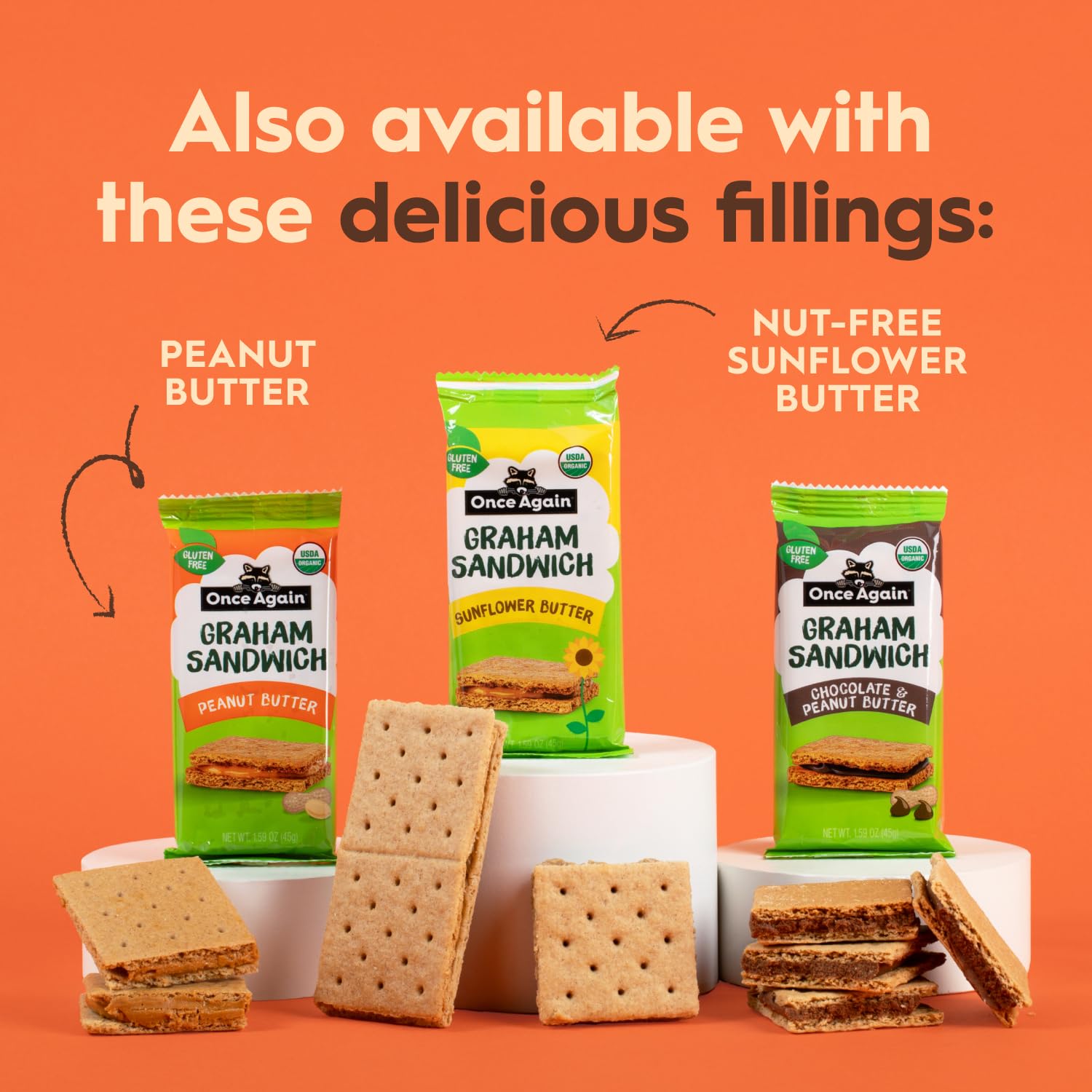 Once Again sandwiches on a table for family-friendly convenient snacking