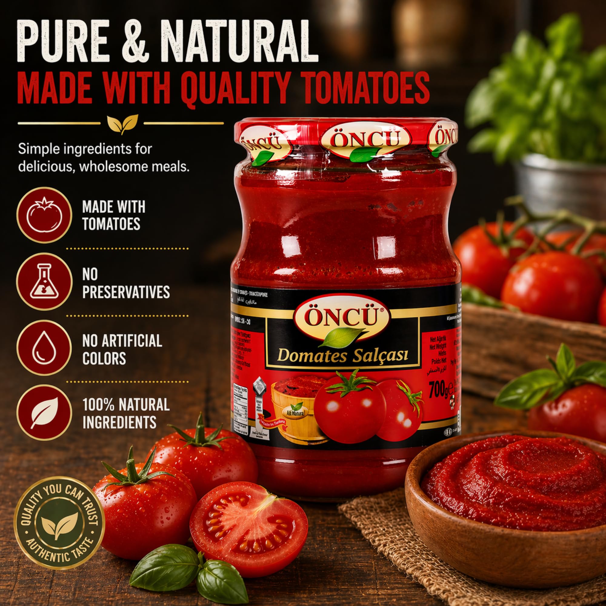 ÖNCÜ open jar with paste visible, ready to use and preservative-free