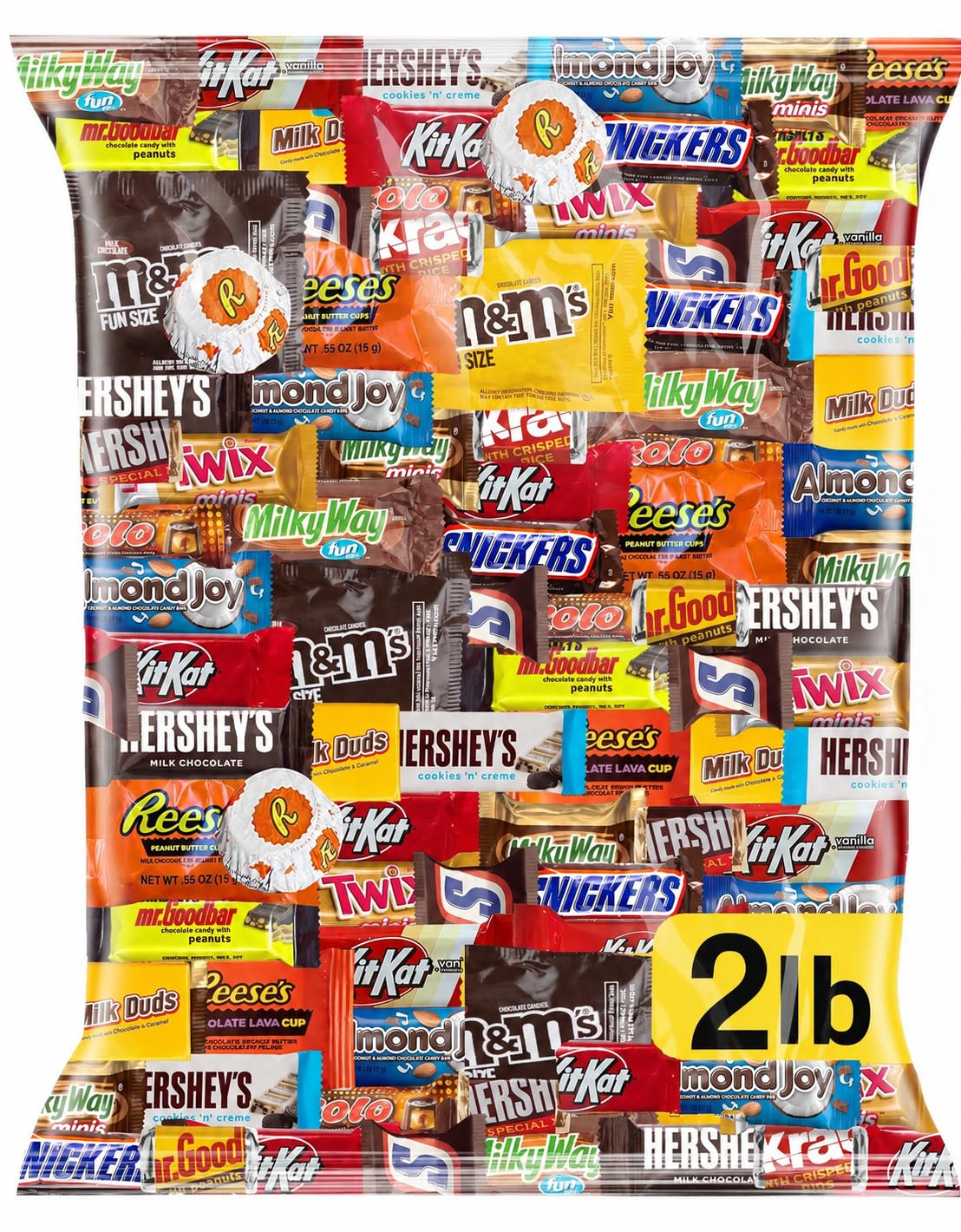 ONE CANDY WAY front packaging showing 2 lb bulk mix and fresh sealed pieces for sharing