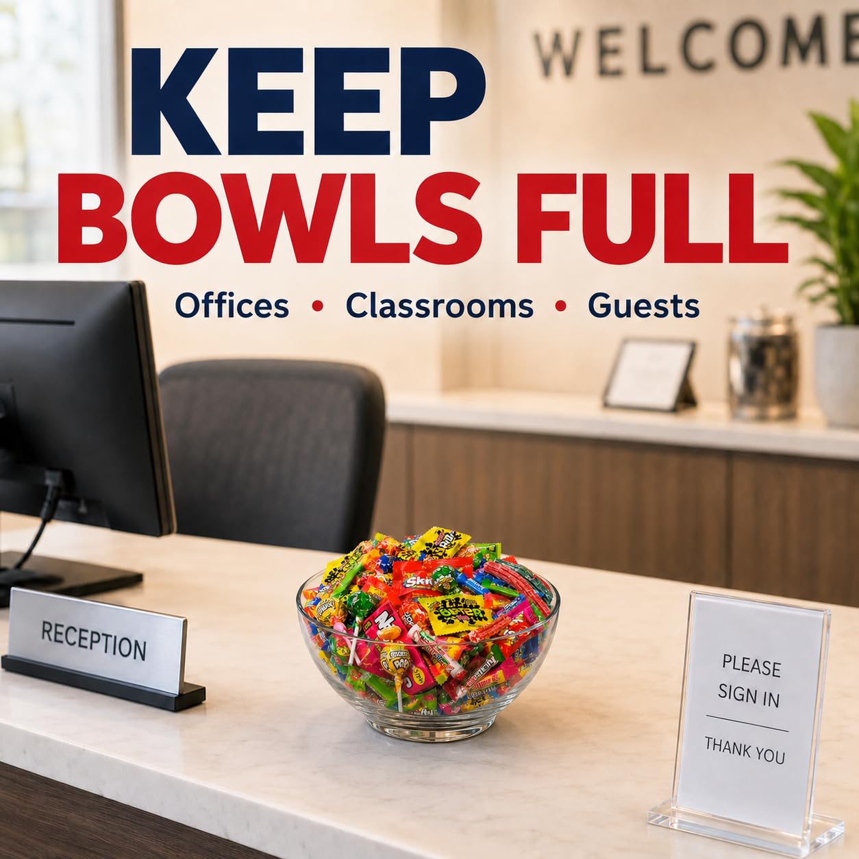 ONE CANDY WAY colorful candy bowl display ideal for parties