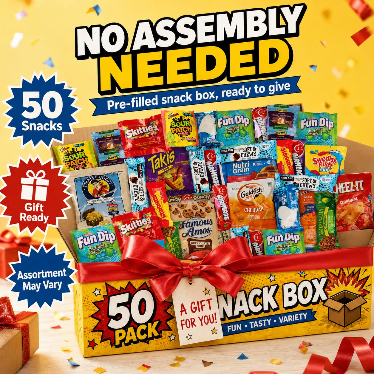 ONE CANDY WAY stacked crackers side view showing variety and grab-and-go convenience