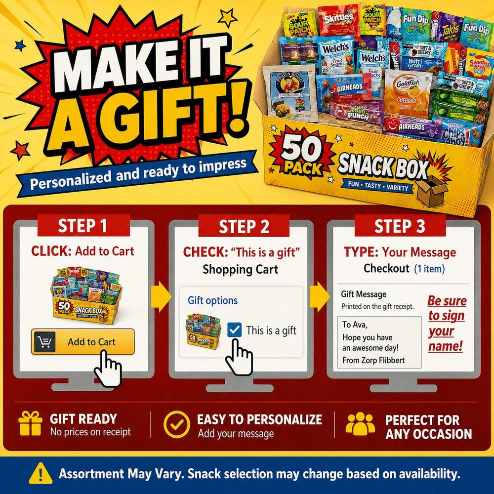 ONE CANDY WAY neat gift-ready packaging label emphasizing convenience and presentation