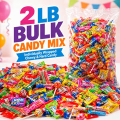 ONE CANDY WAY open bag spilling assorted candies for easy serving