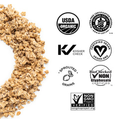 One Degree Organics close-up of crunchy sprouted oat clusters highlighting texture and crunch