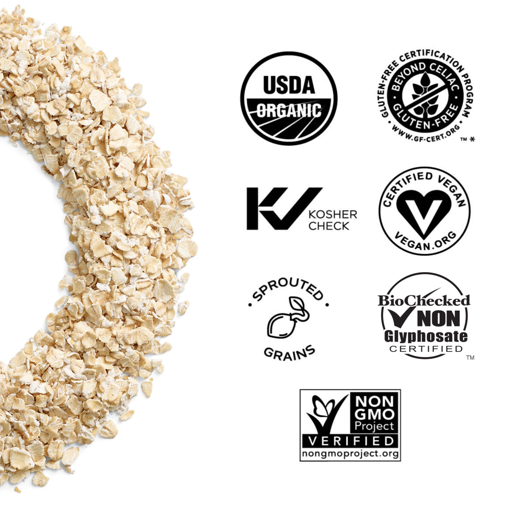 One Degree Organic Foods close-up oat flakes texture showing creamy, whole-grain benefit