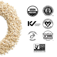 One Degree Organic Foods close-up oat flakes texture showing creamy, whole-grain benefit