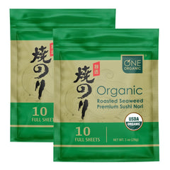 ONE ORGANIC front packaging showing two packs and 10 sheets, clear organic labeling