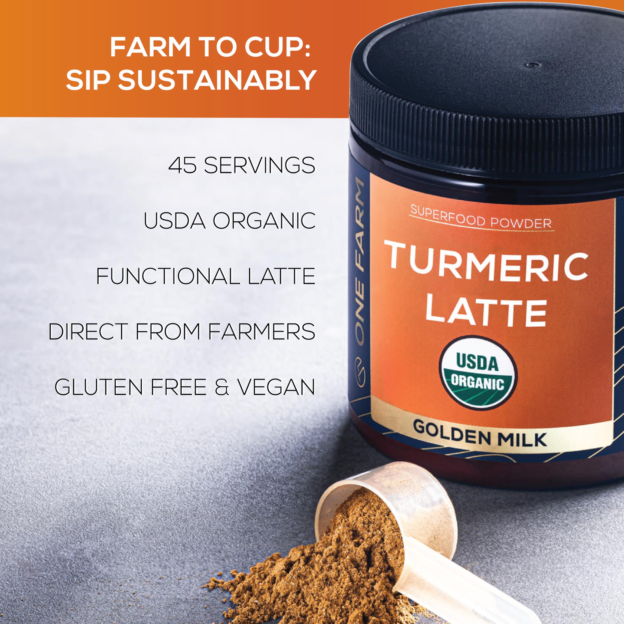 One Farm by WAAYB clear label and ingredient list showing organic sourcing