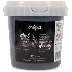 OneRoot front packaging showing 6.6 lb jar and bold dark honey benefits
