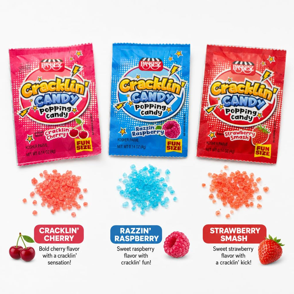 Only Kosher Candy open single pack revealing popping candy for instant fun