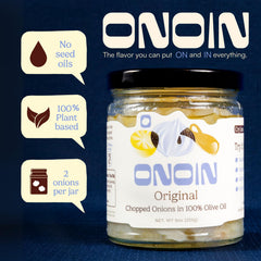 ONOIN close-up chopped onions texture and freshness benefit