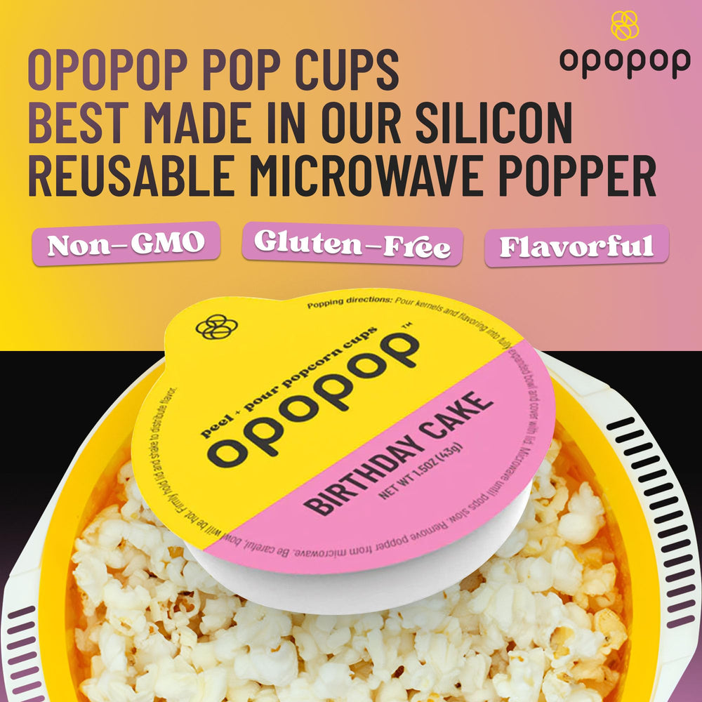 OPOPOP close view of birthday cake coating emphasizing sweet taste